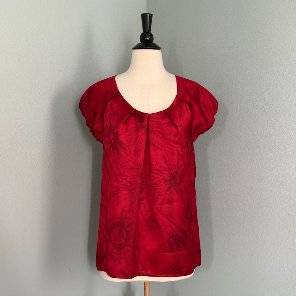 Michael Kors 100% Silk Red Blouse